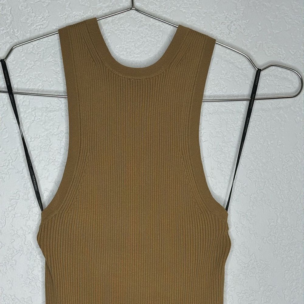 Zimmermann Camel Ribbed Halter Tank Top - Picture 5 of 15